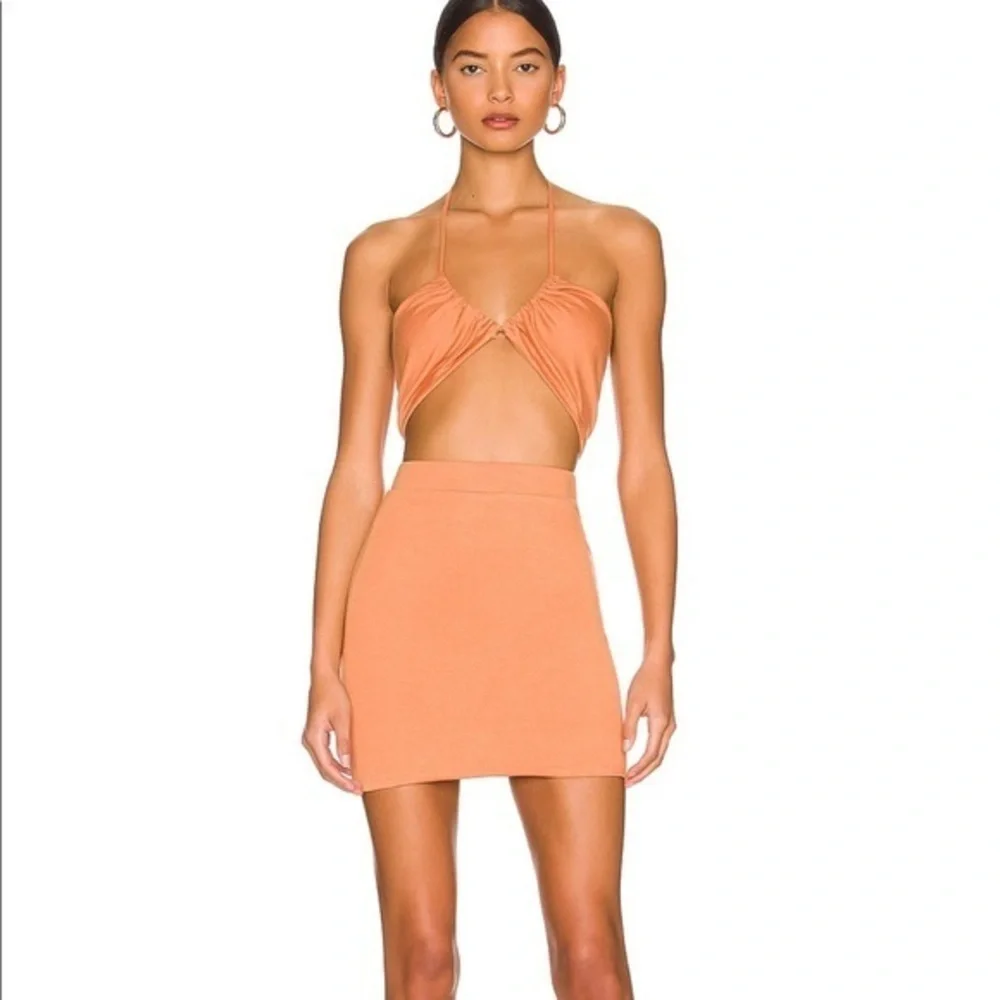 NWT superdown Alina Halter Set in Orange HALTER TOP AND MINI SKIRT - Picture 3 of 5